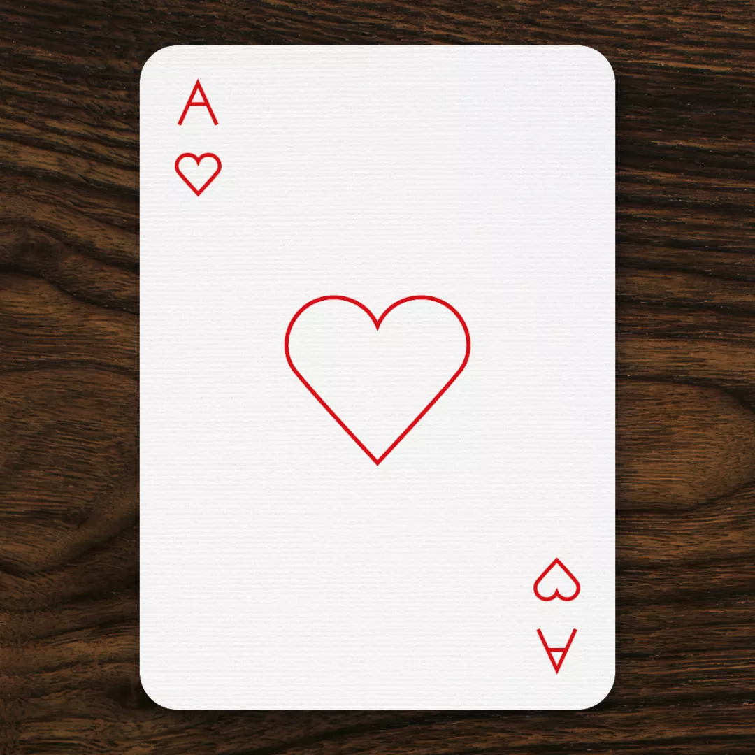 Minimalist French playing card Ace of Hearts